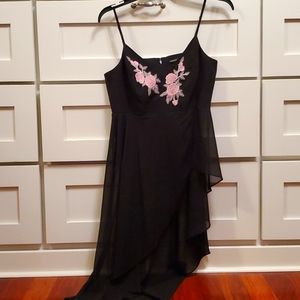 GUESS Black Maxi Top with Pink Flowers
